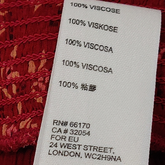 Free People Blouse Roma Red Floral Print Small - Picture 16 of 16